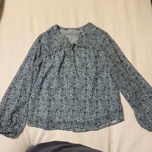 Women's Blue Patterned Top